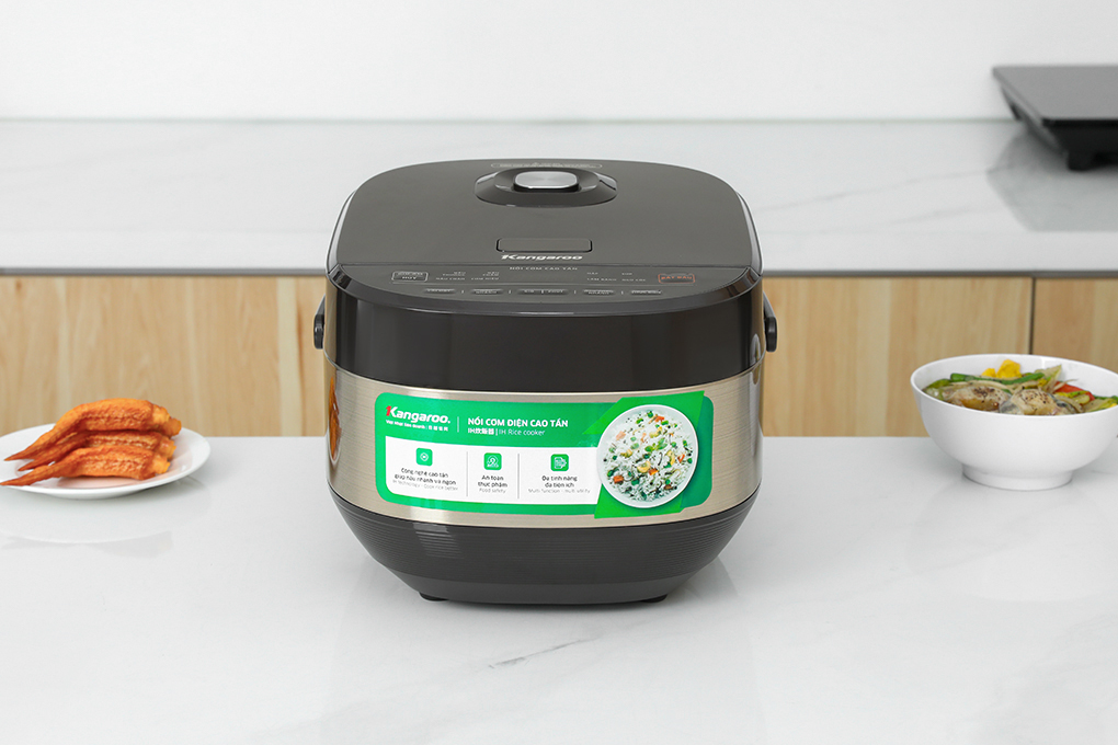 Nồi cơm cao tần Kangaroo 1.5 lít KG15RIH1 Màu Đen - Bạc