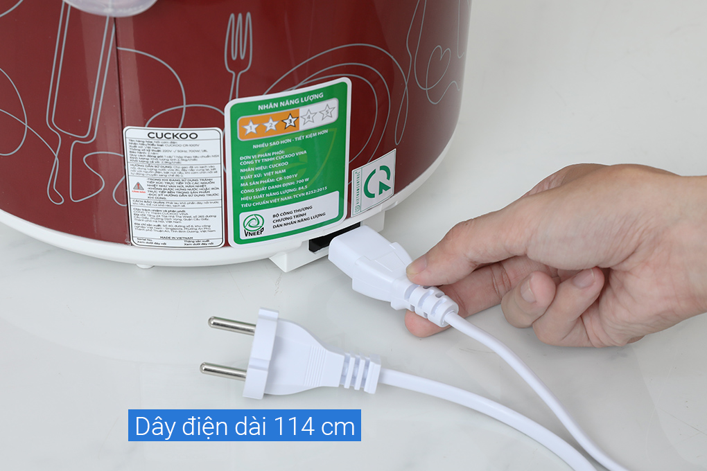 Nồi cơm nắp gài Cuckoo 1.8 lít CR-1001V/RDWHCRVNCV Màu Đỏ