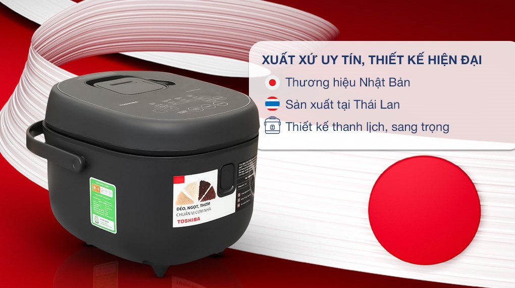Nồi cơm điện tử Toshiba 1.8 lít RC-18DR4TVN(H) - Xám đậm