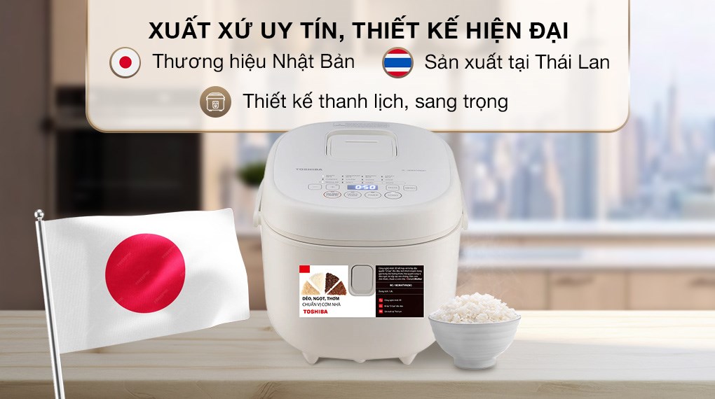 Nồi cơm điện tử Toshiba 1.8 lít RC-18DR4TVN(W) - Trắng