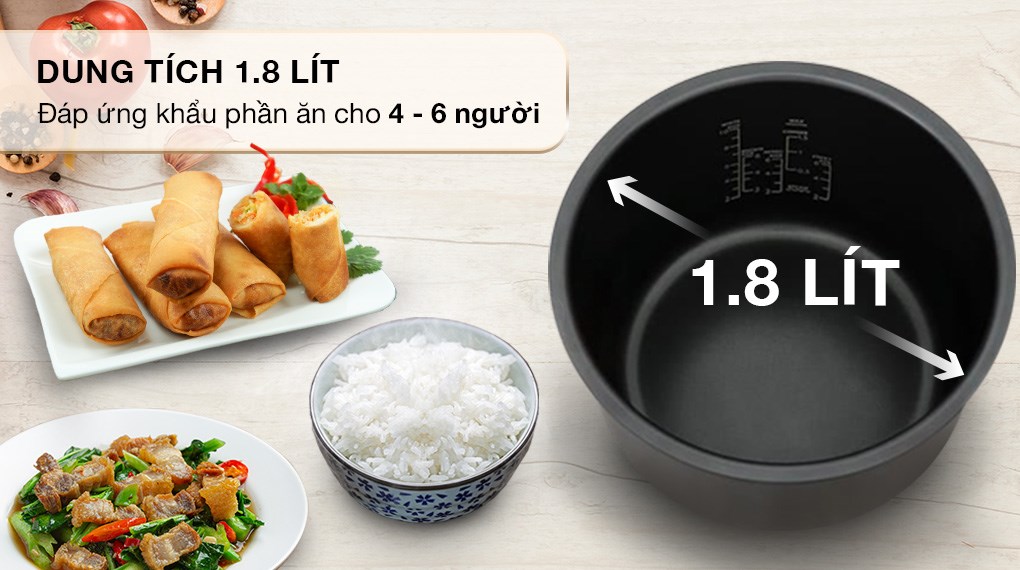 Nồi cơm điện tử Toshiba 1.8 lít RC-18DR4TVN(W) - Trắng