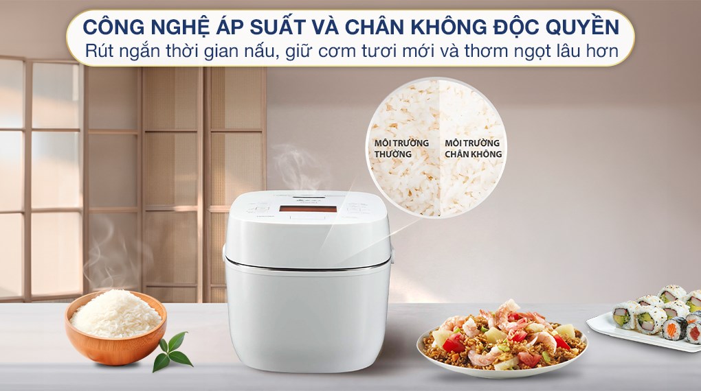 Nồi cơm áp suất cao tần Toshiba 1.8 lít RC-18VXWVN(W)