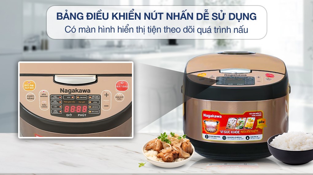 Nồi cơm điện tử Nagakawa 1.8 lít NER5556