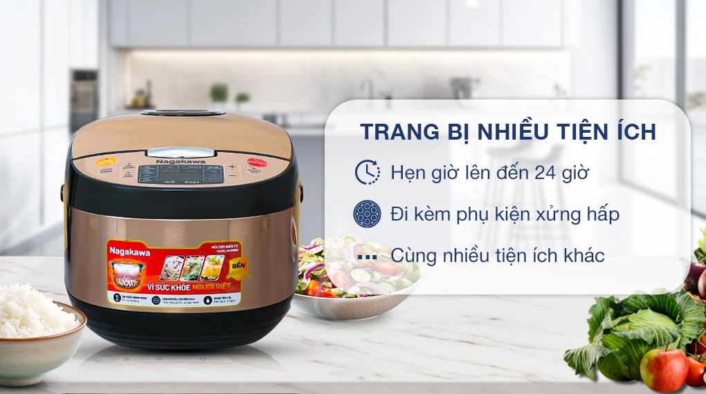 Nồi cơm điện tử Nagakawa 1.8 lít NER5556