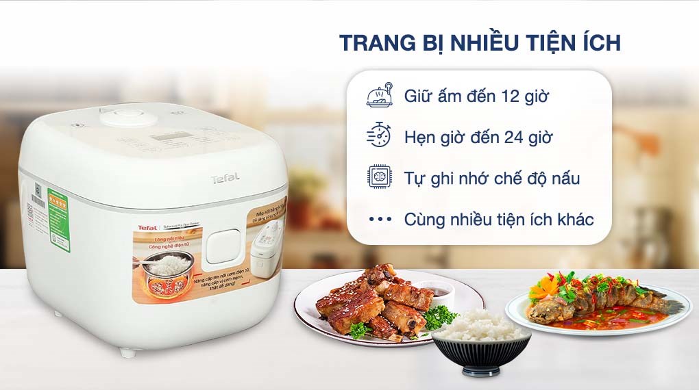 Nồi cơm điện tử Tefal 1.8 lít Delirice RK7711Y0
