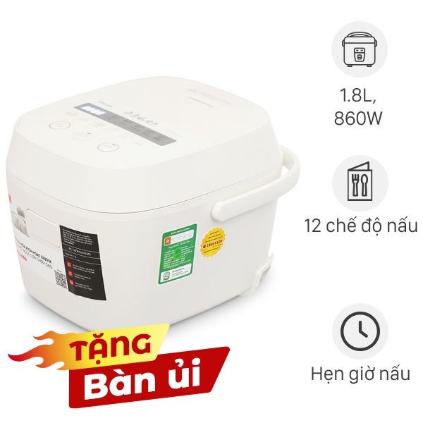 Nồi cơm điện tử Toshiba 1.8 lít RC-18DR5UVN(W)