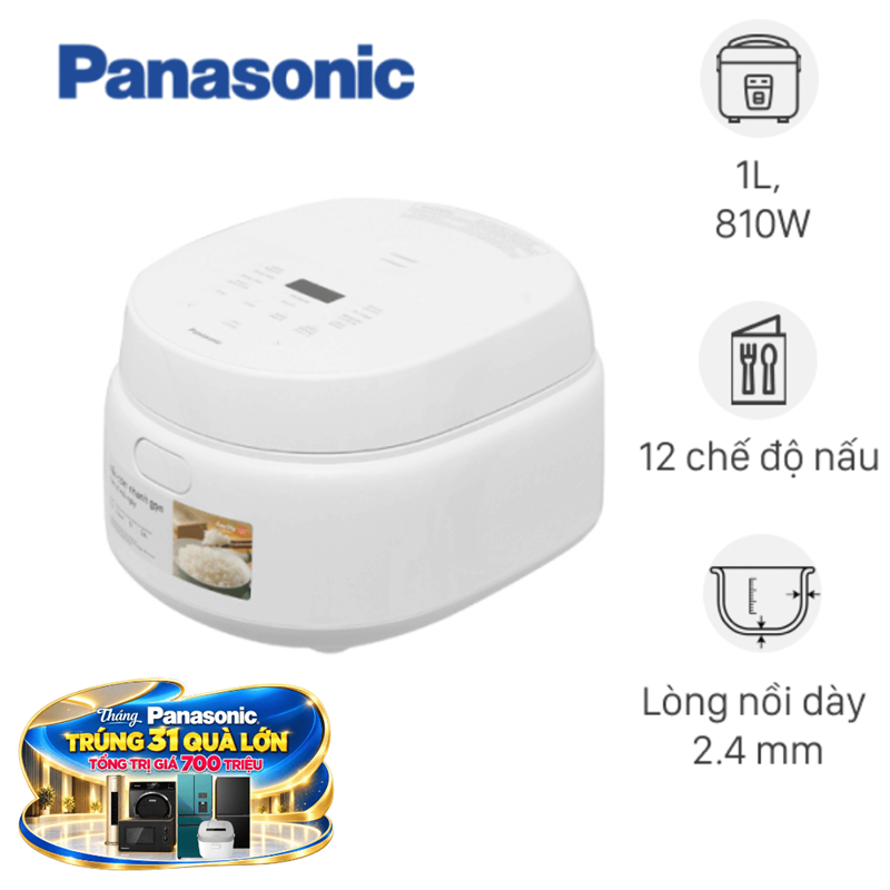 Nồi cơm điện tử Panasonic 1 lít SR-DL104WRA