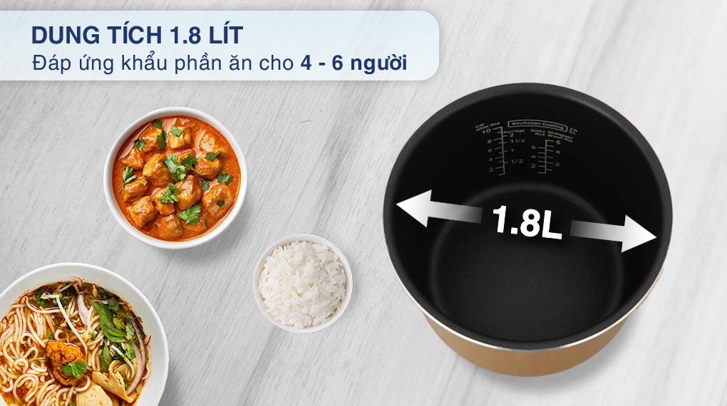 Nồi cơm điện tử Panasonic 1.8 lít SR-DL184WRA