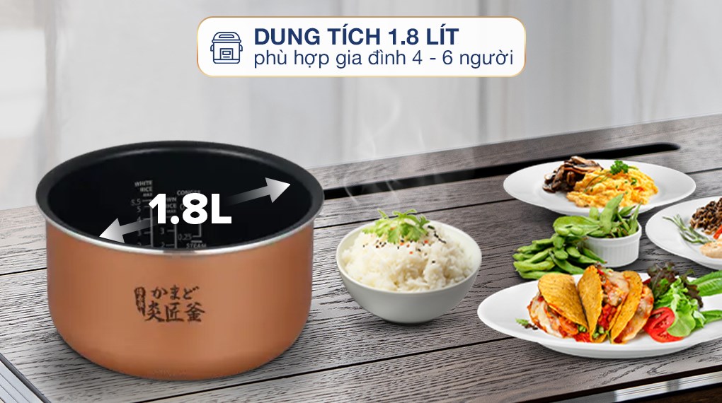 Nồi cơm điện tử Toshiba 1.8 lít RC-18DR5UVN(H)