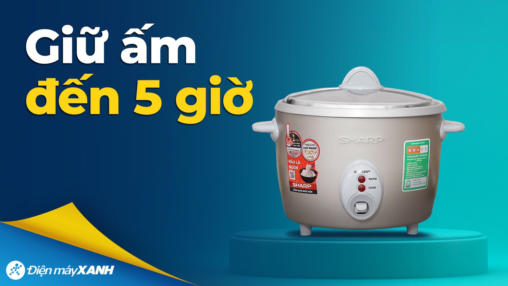 Nồi cơm nắp rời Sharp 1.8 lít KSH-F188V-GB