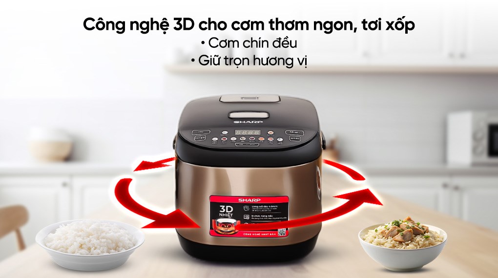 Nồi cơm điện tử Sharp 1.8 lít KS-TH18E2O-RS