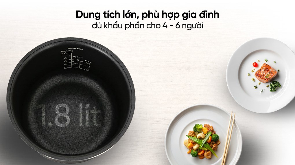 Nồi cơm điện tử Sharp 1.8 lít KS-TH18E2O-RS