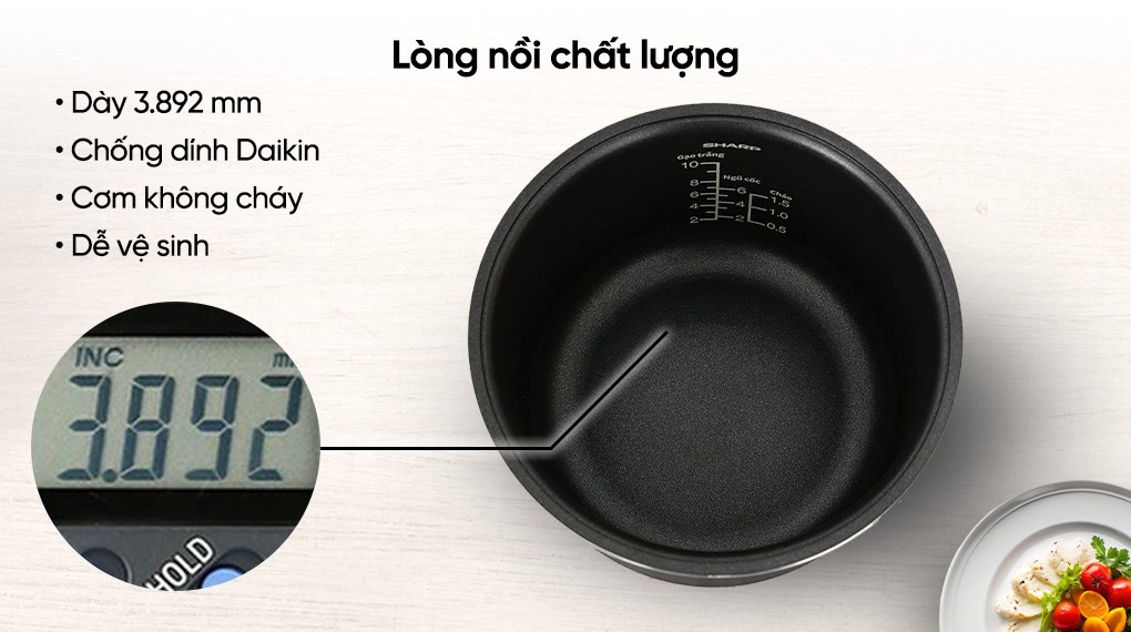Nồi cơm điện tử Sharp 1.8 lít KS-TH18E2O-RS