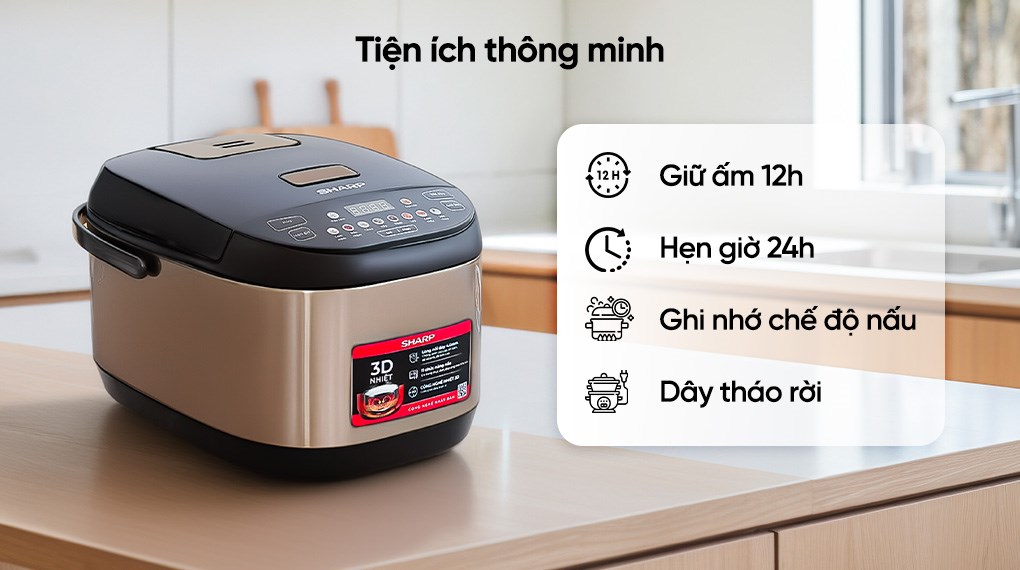 Nồi cơm điện tử Sharp 1.8 lít KS-TH18E2O-RS