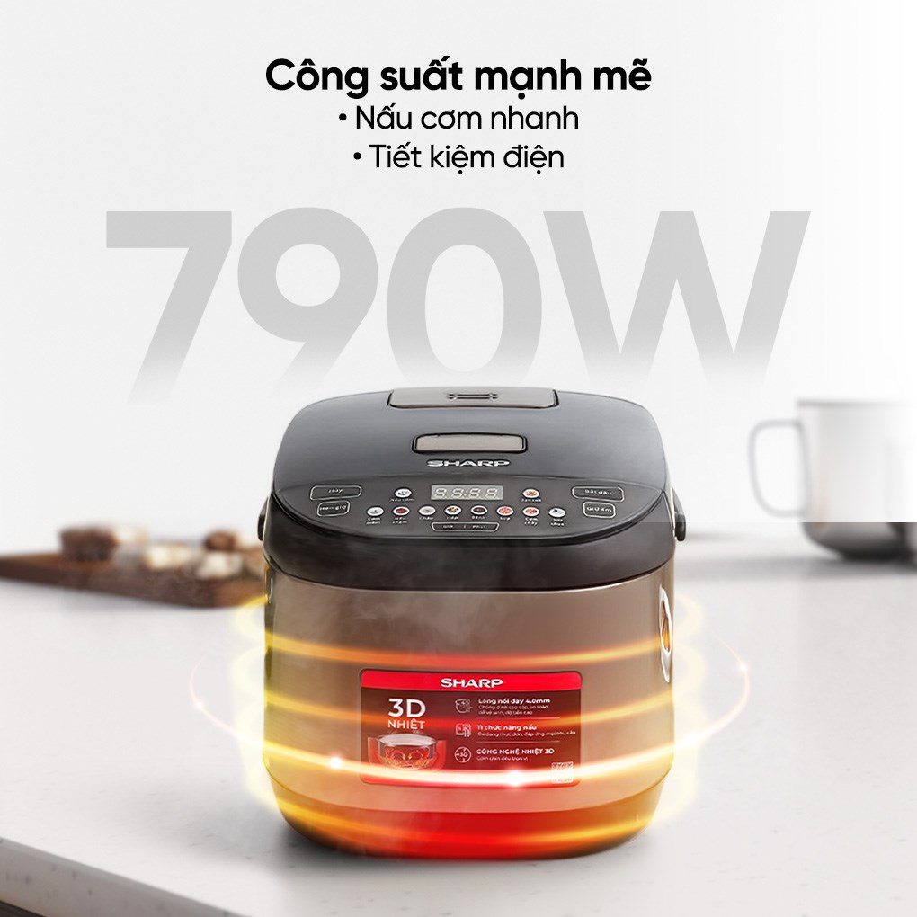 Nồi cơm điện tử Sharp 1.8 lít KS-TH18E2O-RS