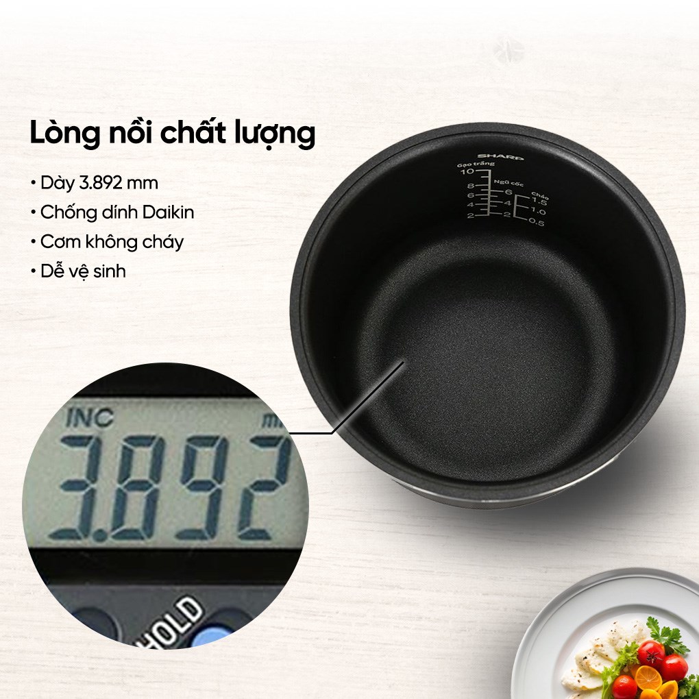 Nồi cơm điện tử Sharp 1.8 lít KS-TH18E2O-RS