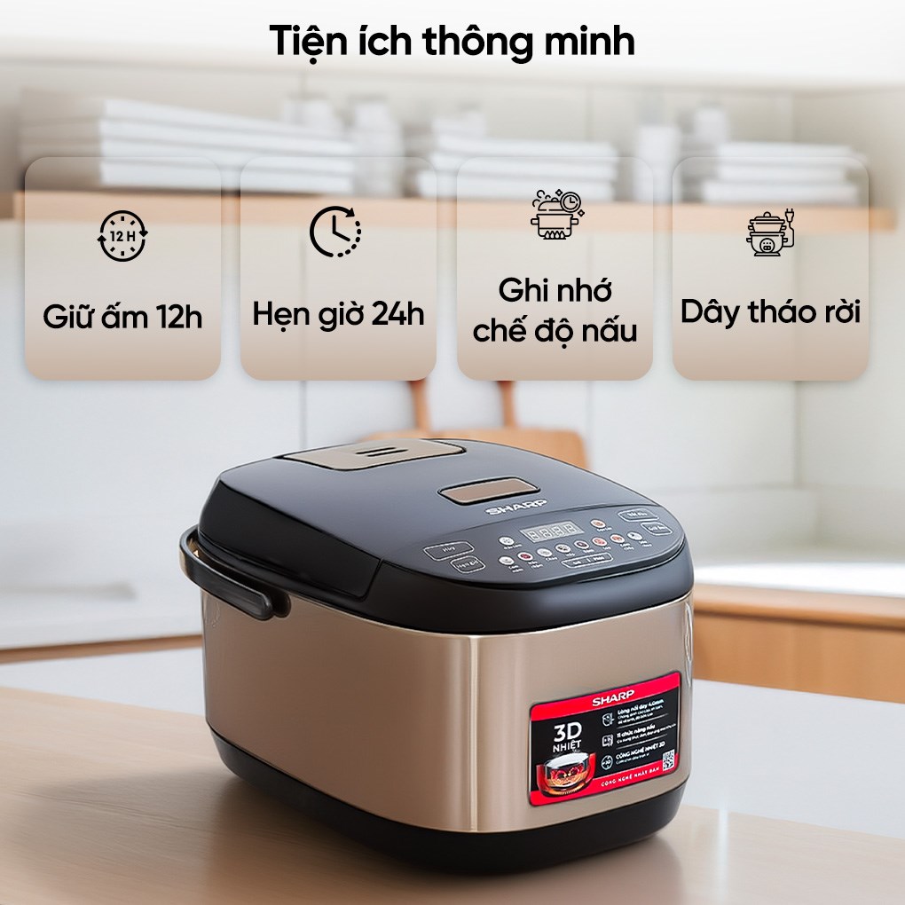 Nồi cơm điện tử Sharp 1.8 lít KS-TH18E2O-RS