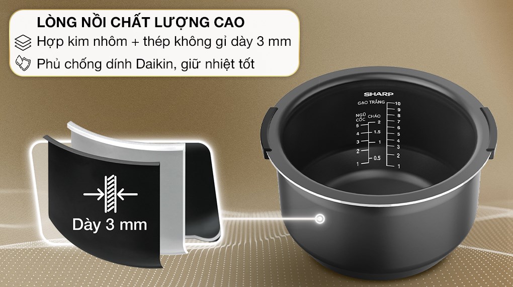 Nồi cơm cao tần Sharp 1.8 lít KS-IH18IX-WH