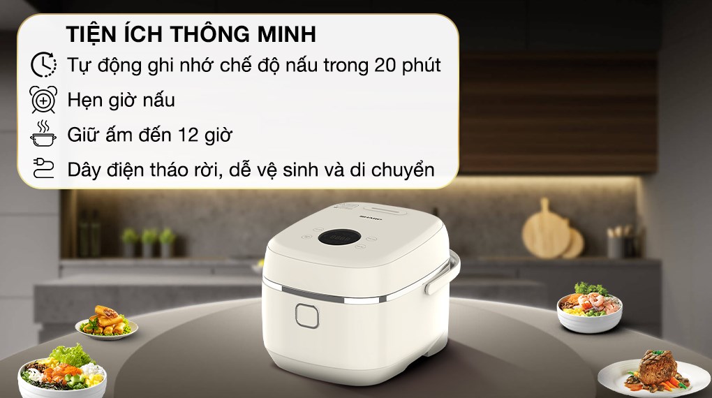Nồi cơm cao tần Sharp 1.8 lít KS-IH18IX-WH