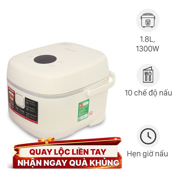 Nồi cơm điện cao tần Sharp 1.8 lít KS-IH18IX-WH