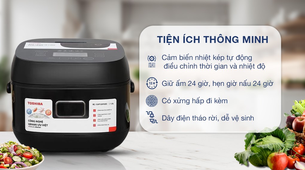 Nồi cơm cao tần Toshiba 1.5 lít RC-15IP1UVN(K)