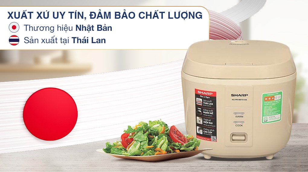 Nồi cơm nắp gài Sharp 1.8 lít KS-PR18ETV-VA