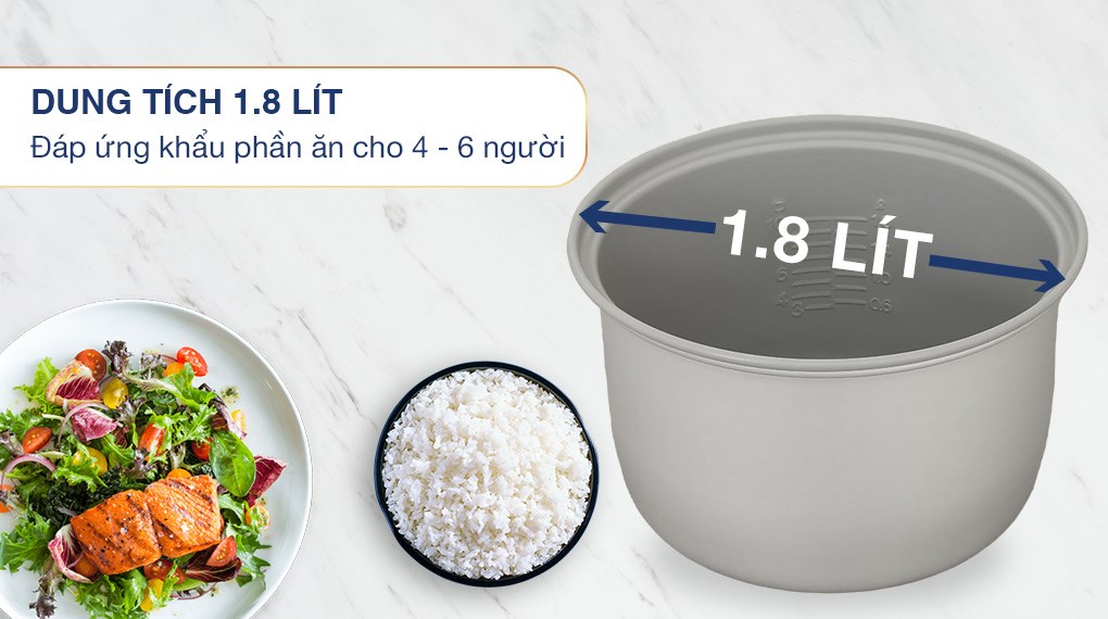 Nồi cơm nắp gài Sharp 1.8 lít KS-PR18ETV-VA