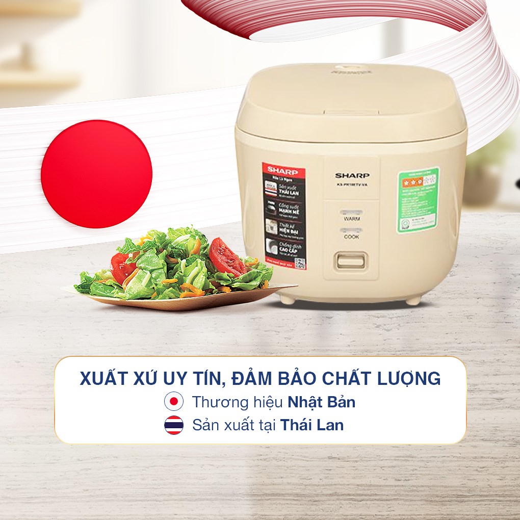 Nồi cơm nắp gài Sharp 1.8 lít KS-PR18ETV-VA - 10