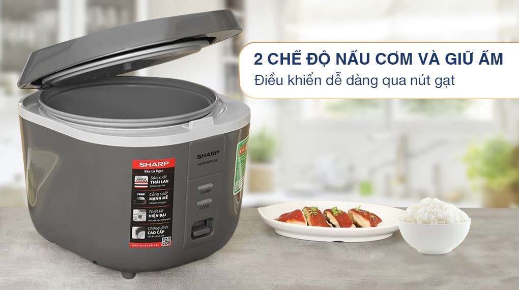 Nồi cơm nắp gài Sharp 1.8 lít KS-PR19ETV-GR