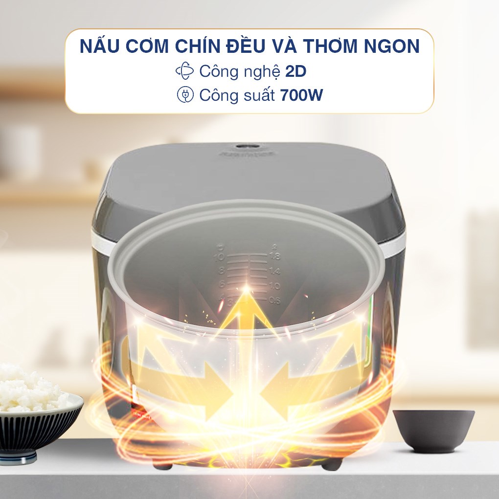 Nồi cơm nắp gài Sharp 1.8 lít KS-PR19ETV-GR - 13