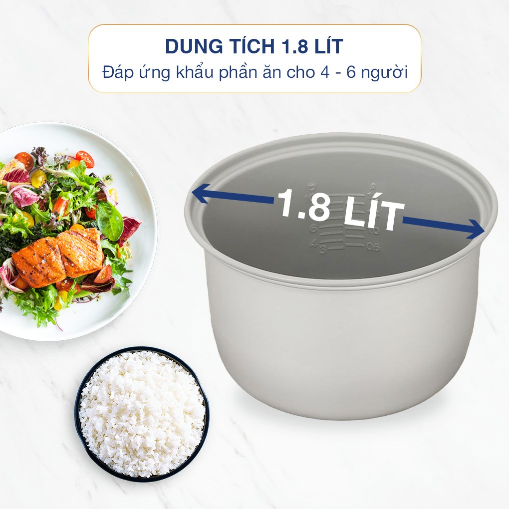 Nồi cơm nắp gài Sharp 1.8 lít KS-PR19ETV-GR - 3