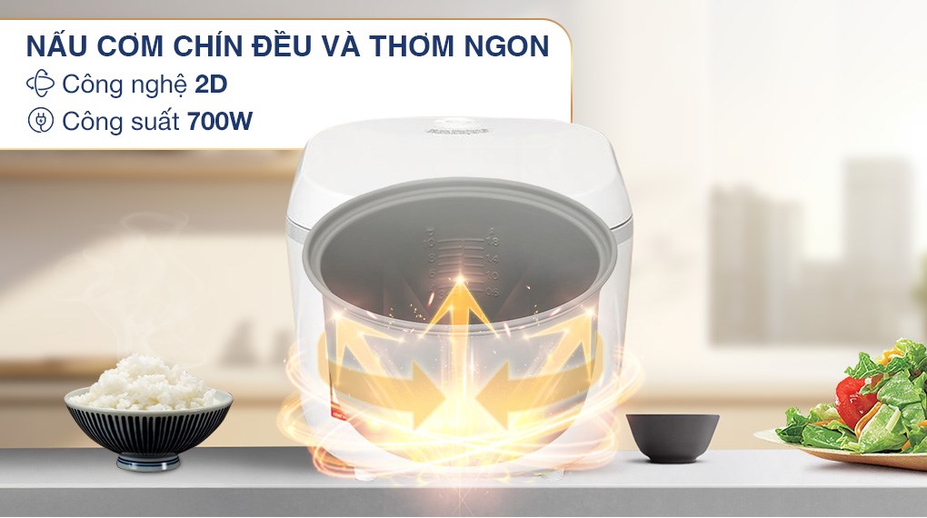 Nồi cơm nắp gài Sharp 1.8 lít KS-PR20ETV-WH
