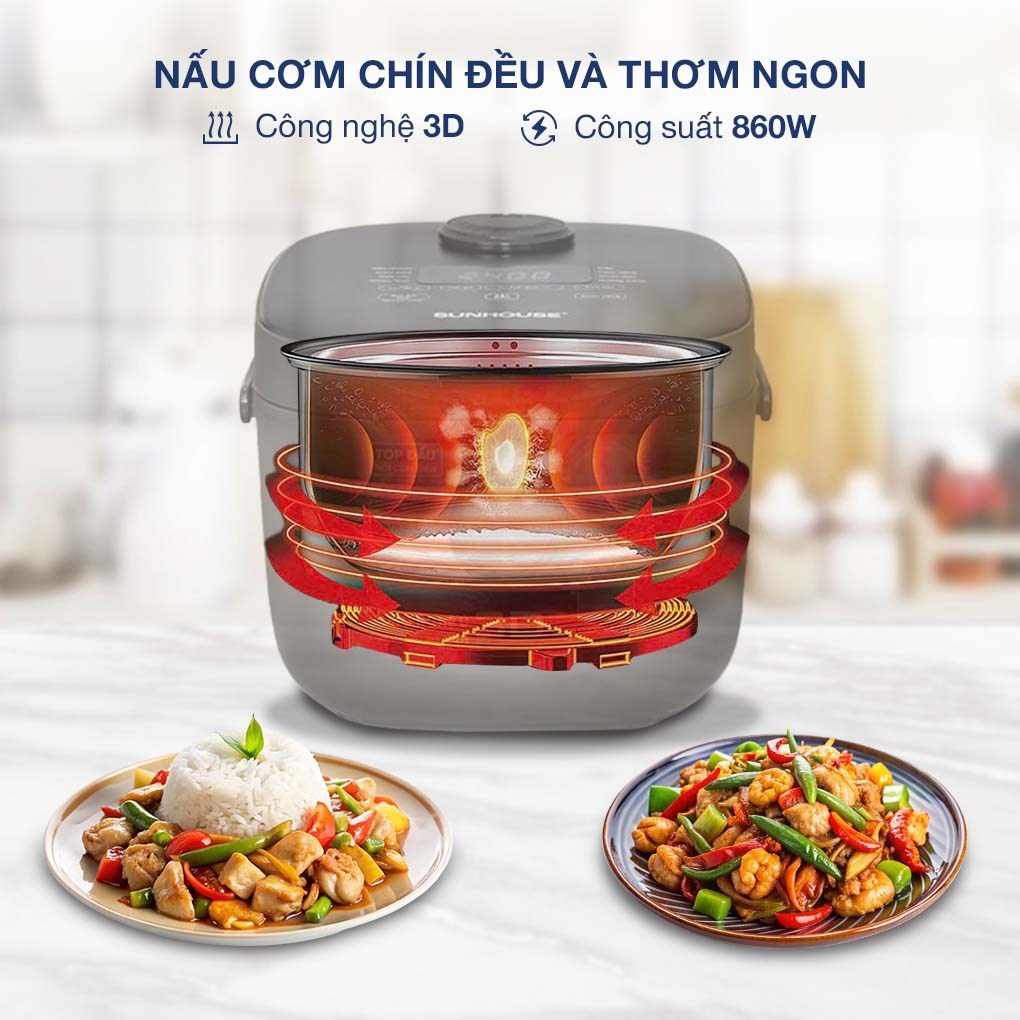 Nồi cơm điện tử Sunhouse 1.5 lít SHD8823 - 3