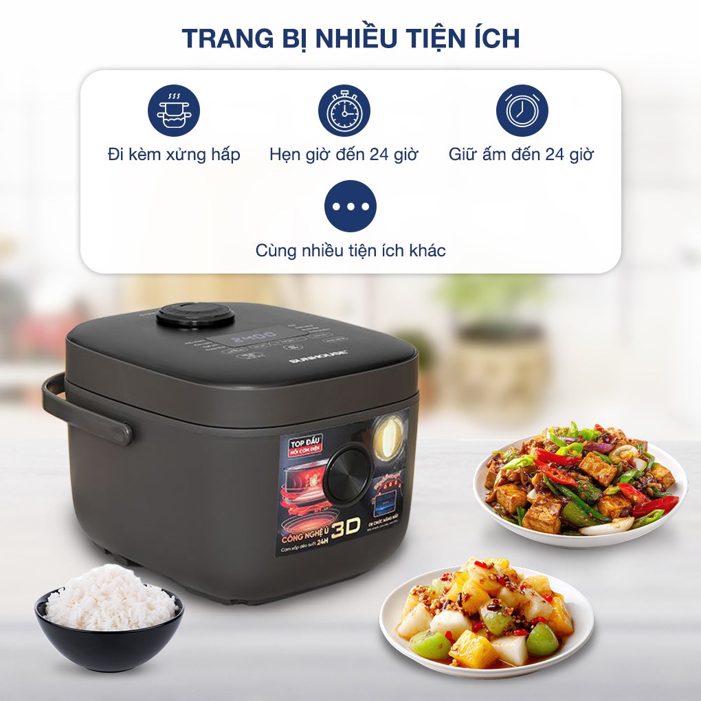 Nồi cơm điện tử Sunhouse 1.5 lít SHD8823 - 8
