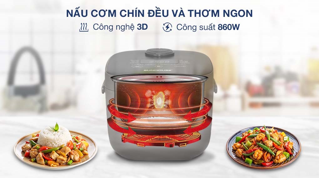 Nồi cơm điện tử Sunhouse 1.5 lít SHD8823