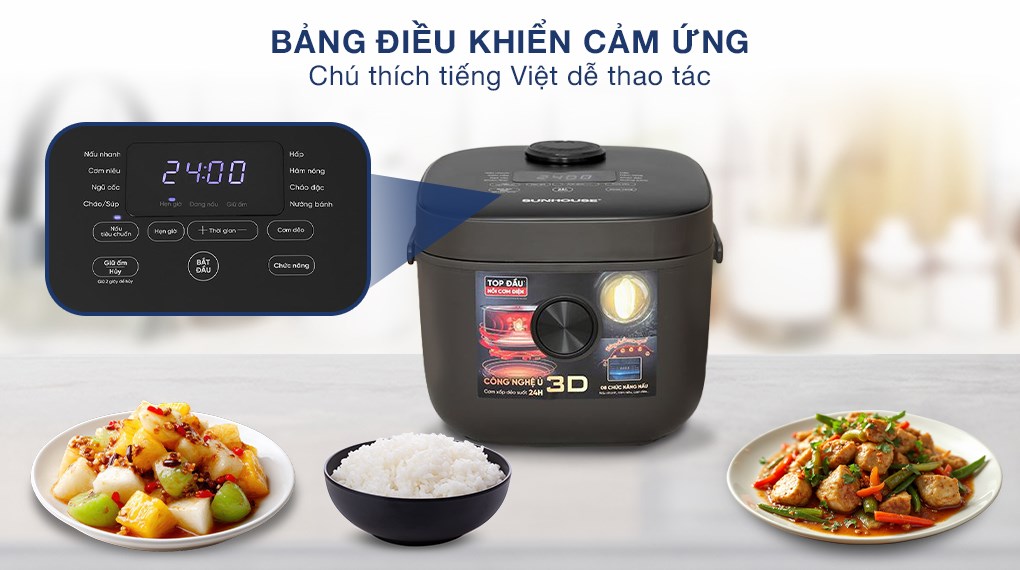 Nồi cơm điện tử Sunhouse 1.5 lít SHD8823