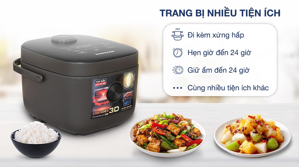 Nồi cơm điện tử Sunhouse 1.5 lít SHD8823