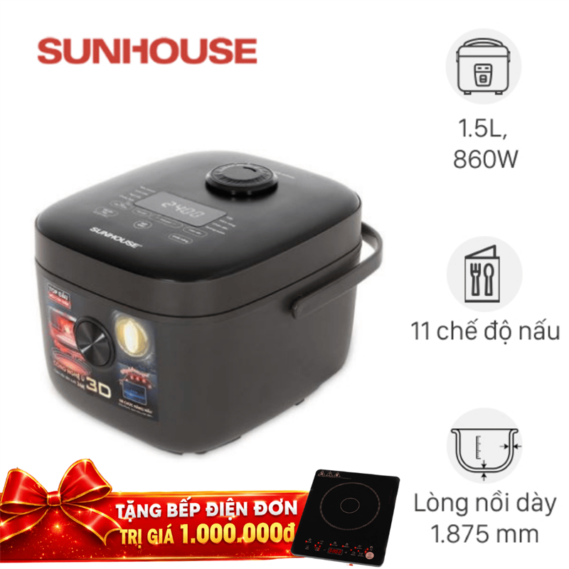 Nồi cơm điện tử Sunhouse 1.5 lít SHD8823