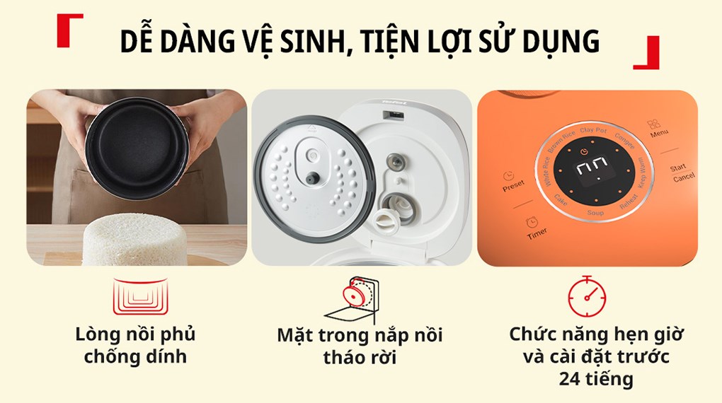 Nồi cơm điện tử Tefal 0.72 lít RK5354Y0