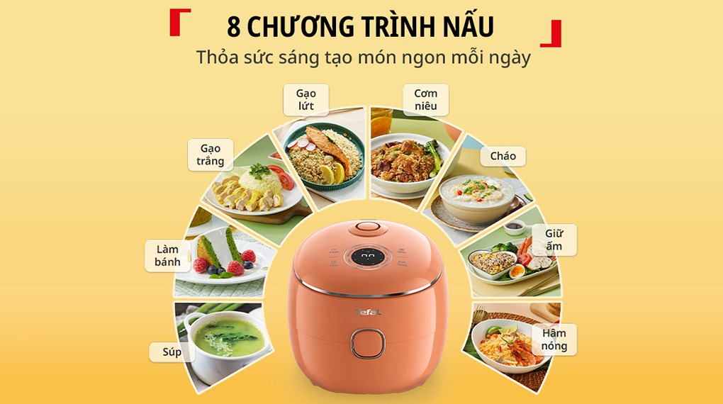 Nồi cơm điện tử Tefal 0.72 lít RK535TY0