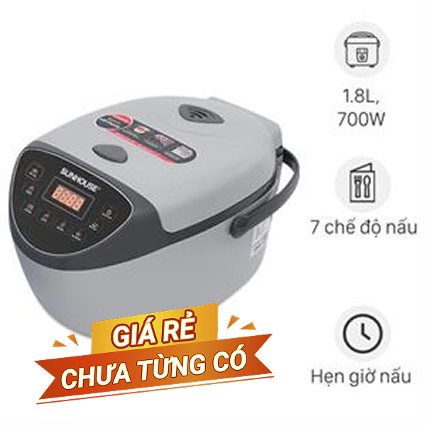 Nồi cơm điện tử Sunhouse 1.8 lít SHD8912