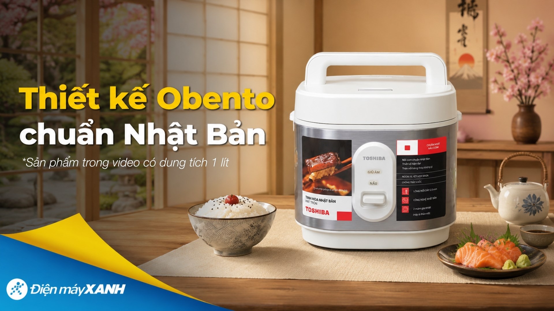 Nồi cơm nắp gài Toshiba 1 lít RC-10JRUVN(W)
