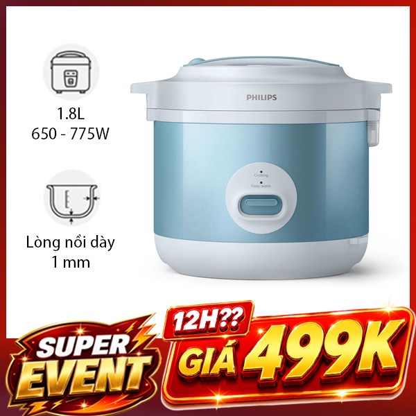 Nồi cơm nắp gài Philips 1.8 lít HD3008/32