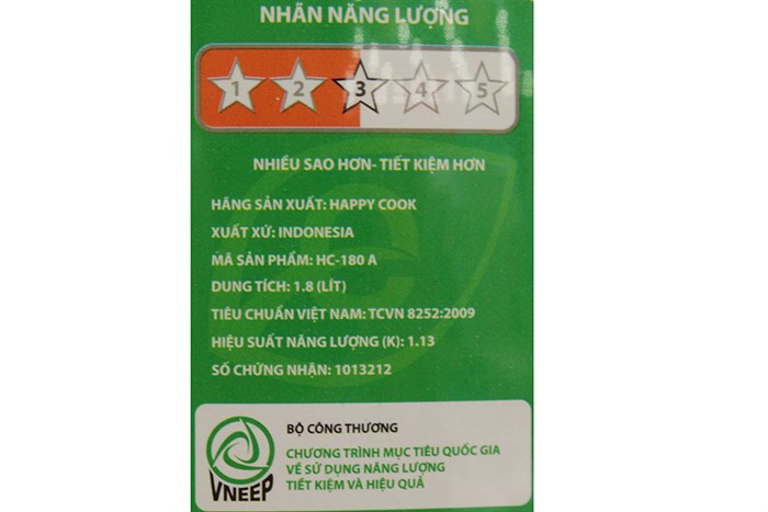 Nồi cơm điện Happycook 1.8 lít HC-180A Màu Trắng - Xanh
