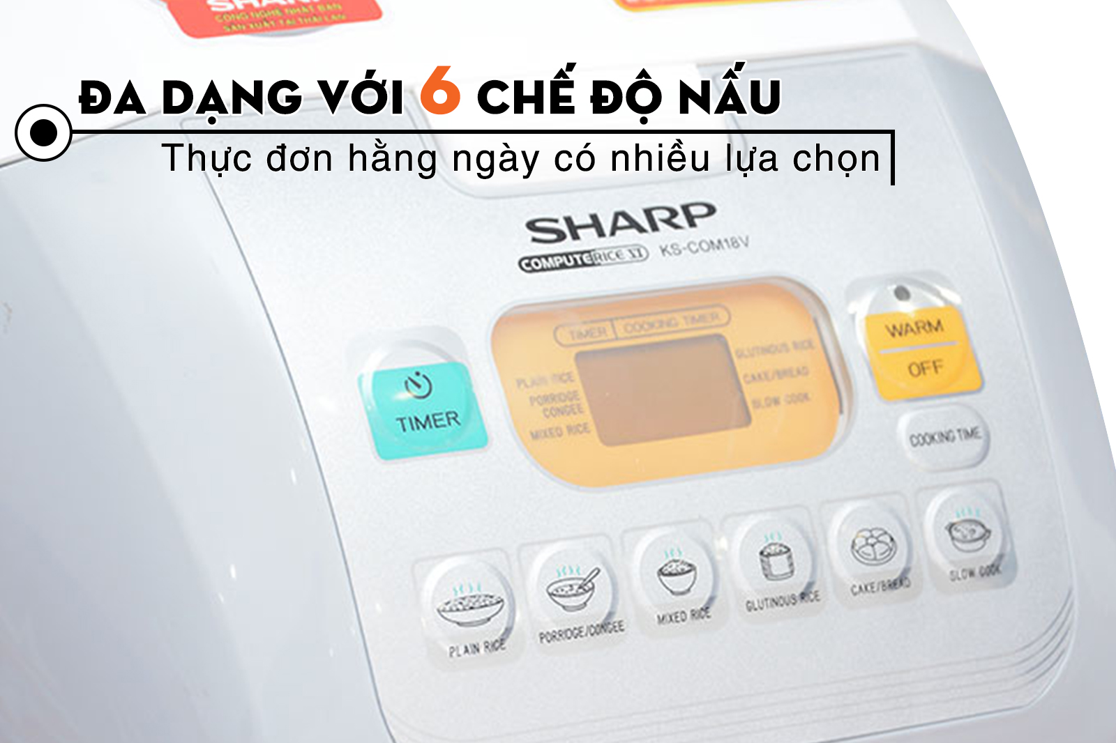 Nồi cơm điện tử Sharp 1.8 lít KS-COM18V