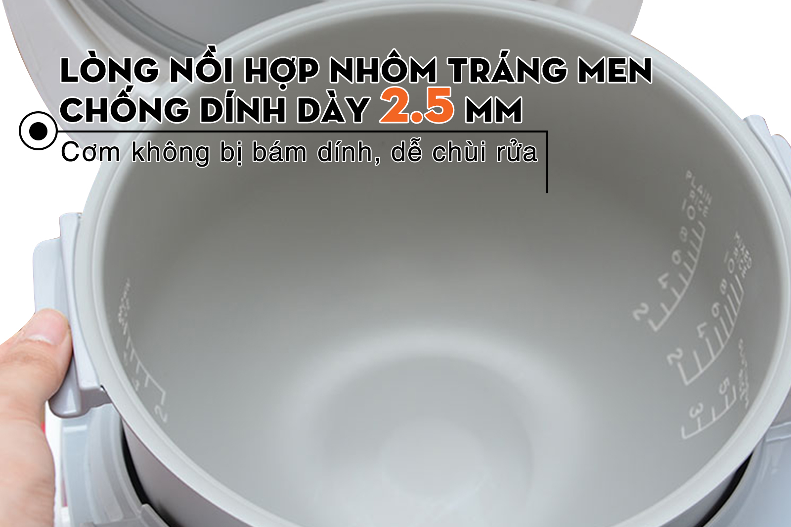 Lòng Nồi cơm điện tử Sharp 1.8 lít KS-COM18V dày 2.5mm