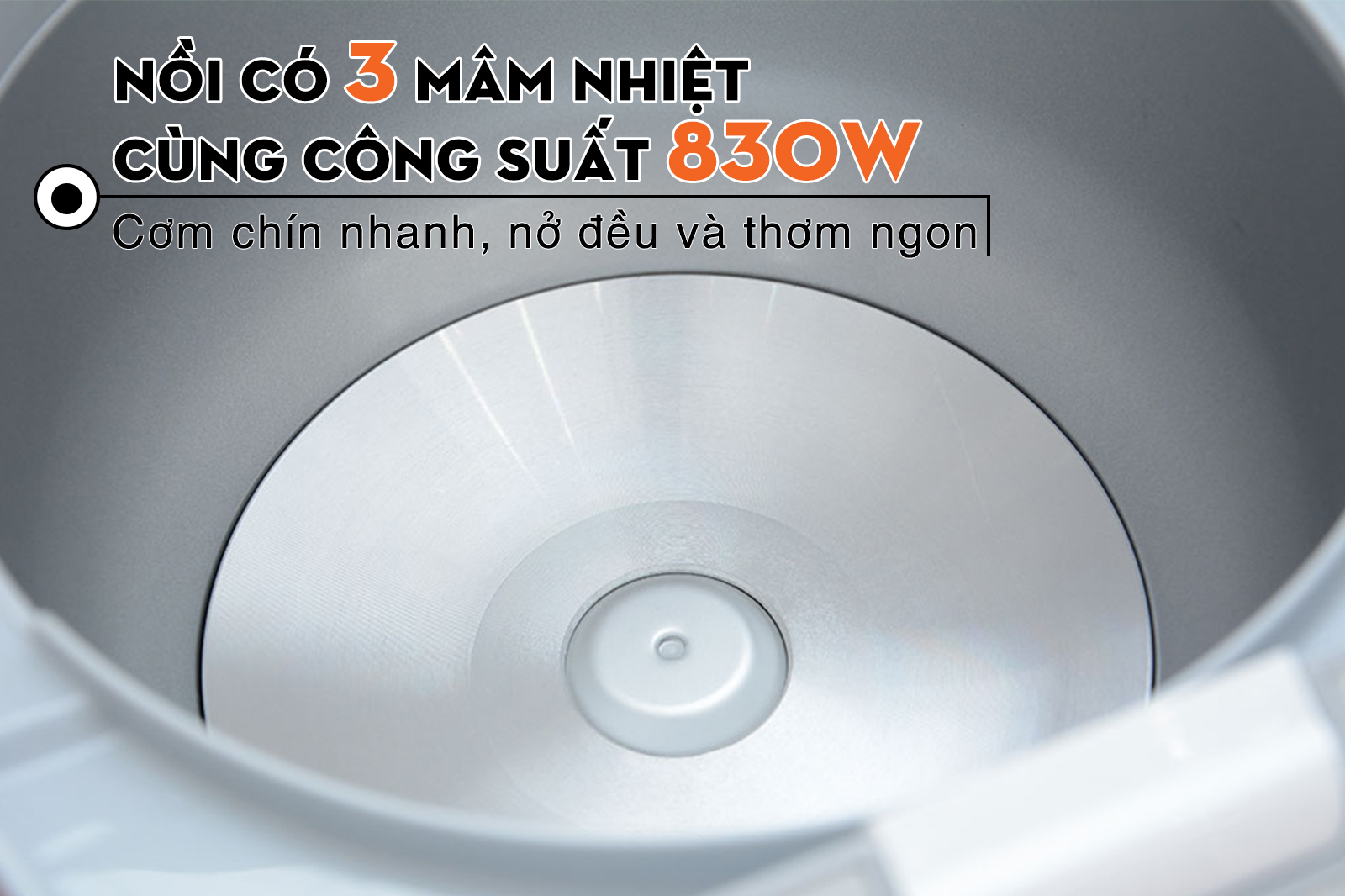 Nồi cơm điện tử Sharp 1.8 lít KS-COM18V có 3 mâm nhiệt