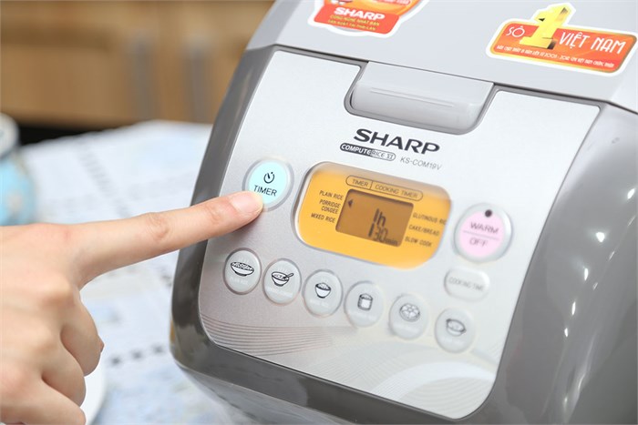 Nồi cơm điện Sharp KS-COM19V-G 1.8 lít Màu Xám