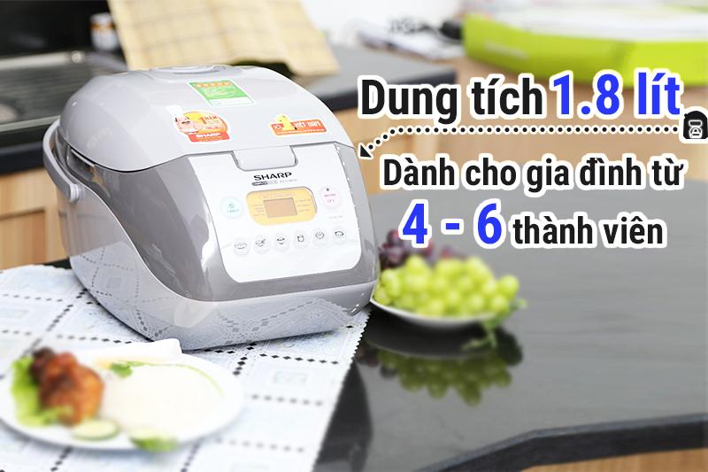 Nồi cơm điện tử Sharp 1.8 lít KS-COM19V-G