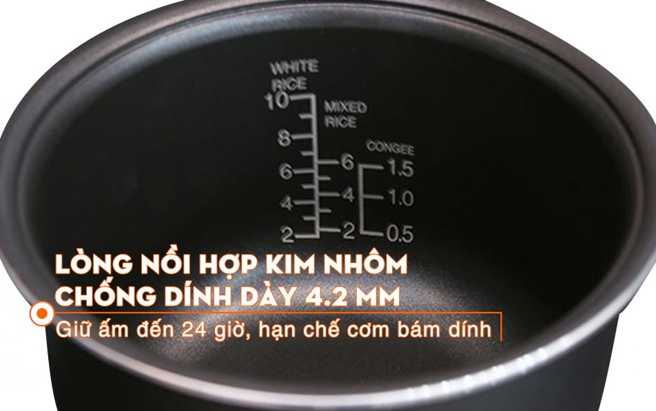 Nồi cơm điện tử Sharp 1.8 lít KS-TH18 lòng hợp kim nhôm